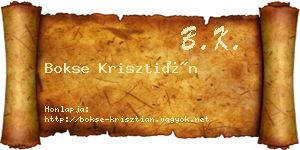 Bokse Krisztián névjegykártya
